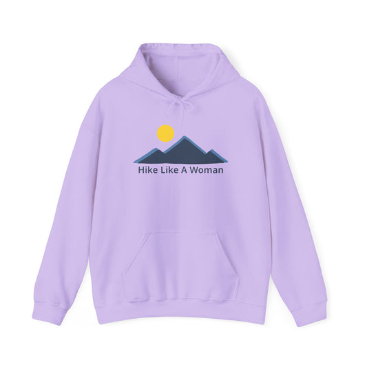Hike Like A Woman Hoodie - Unisex Heavy Blend™ Sweatshirt for Outdoor Enthusiasts