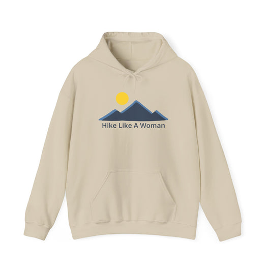 Hike Like A Woman Hoodie - Unisex Heavy Blend™ Sweatshirt for Outdoor Enthusiasts
